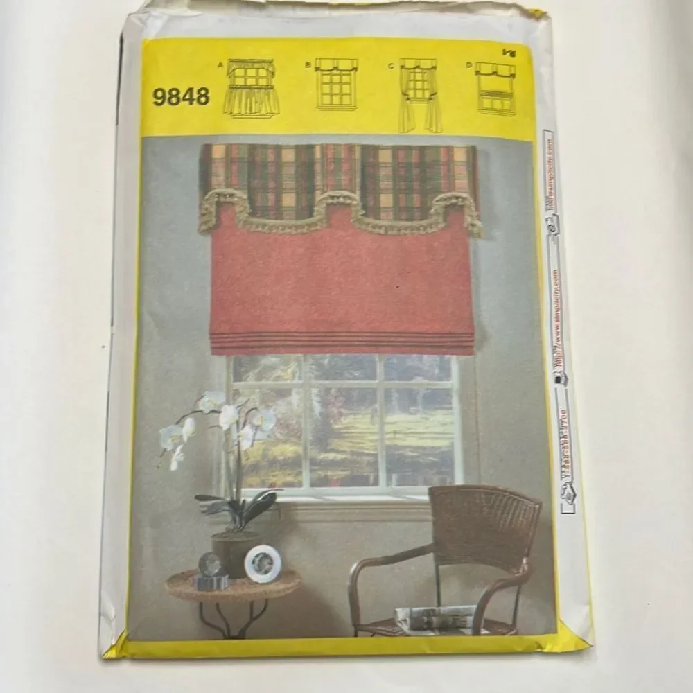 SIMPLICITY Window Treatments‎ Sewing Patterns For DUMMIES 9848 One Sz Curtains